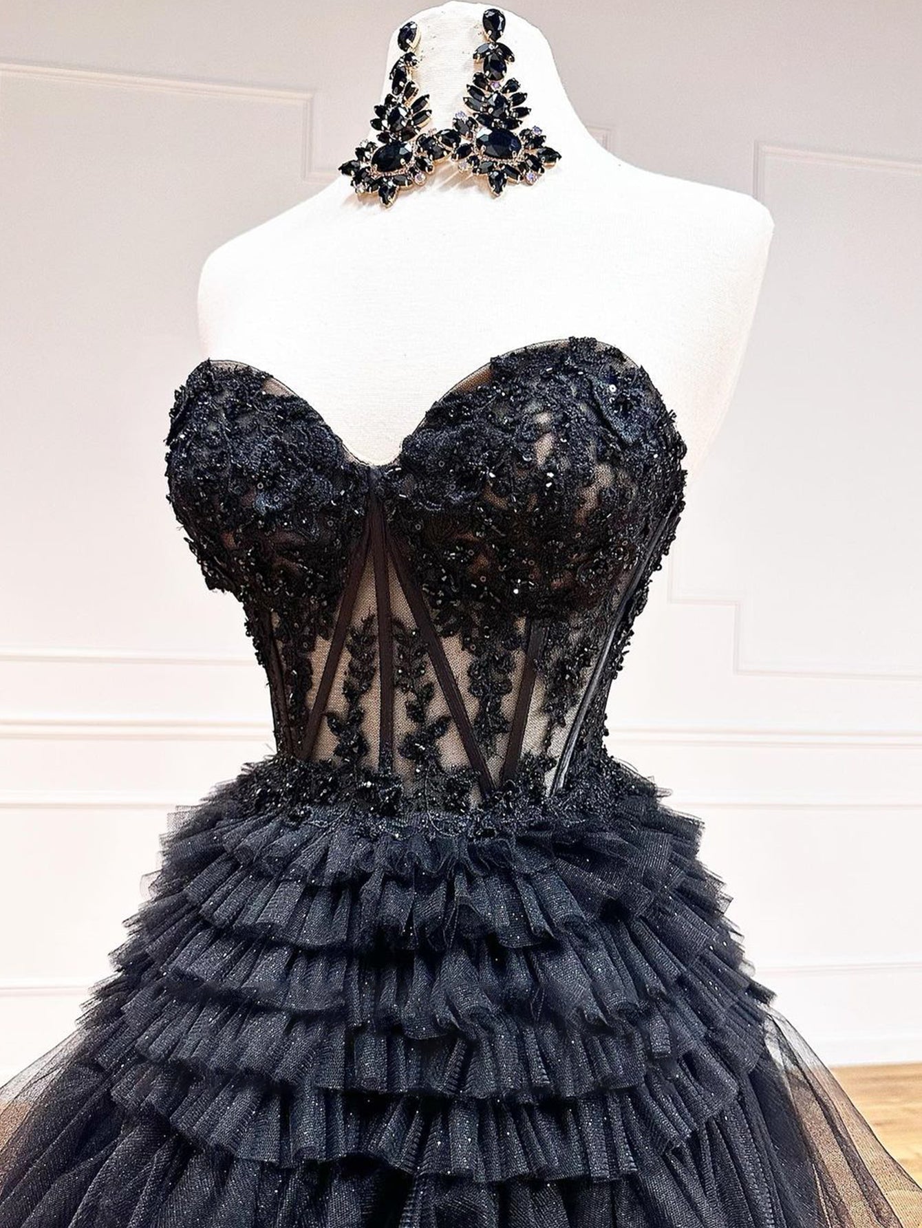 Roycebridal Adelyn | Langes Ballkleid aus Tüll mit Herzausschnitt in A-Linie