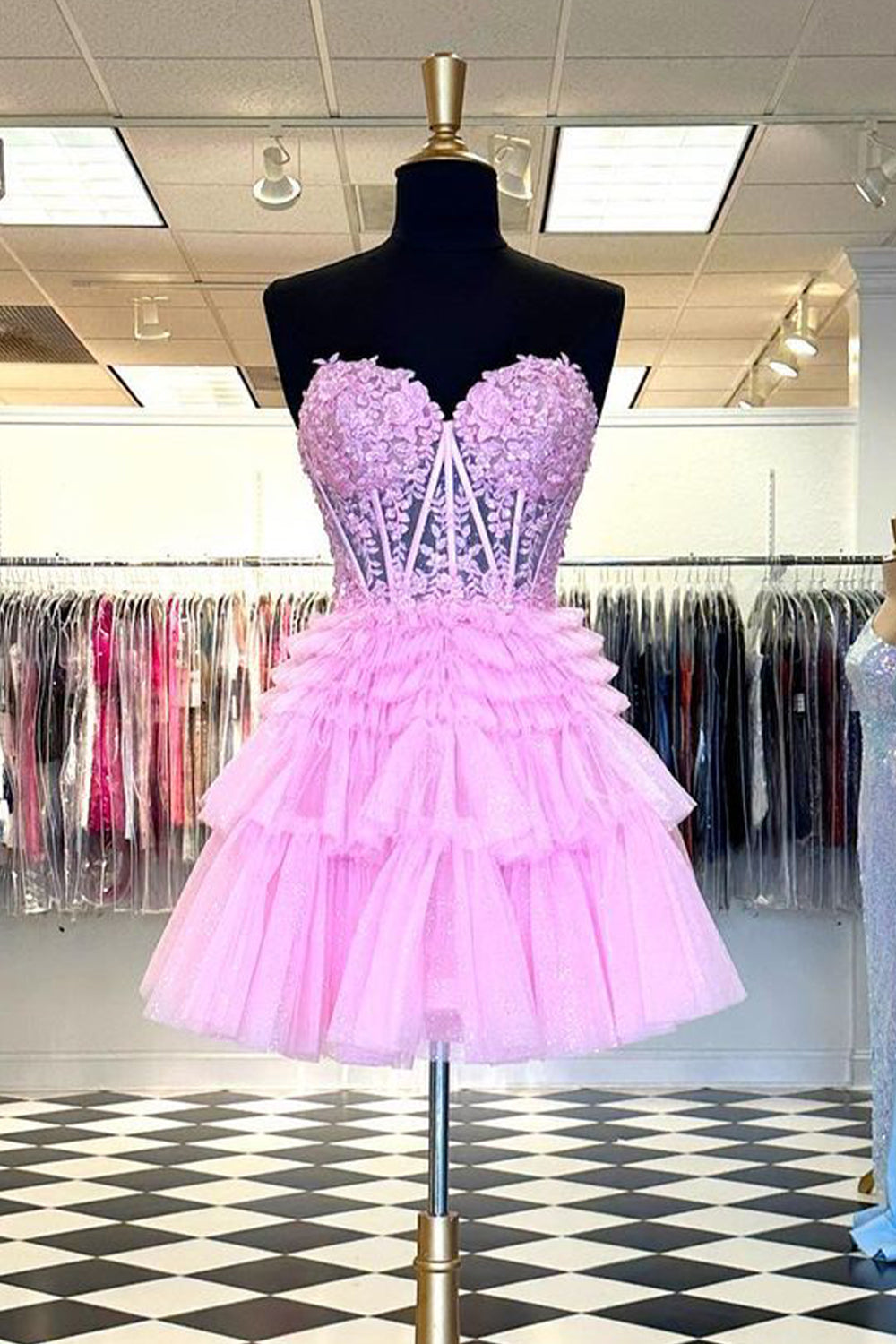 Ivy| A-Linie Sweetheart Homecoming-Kleid mit Rüschen
