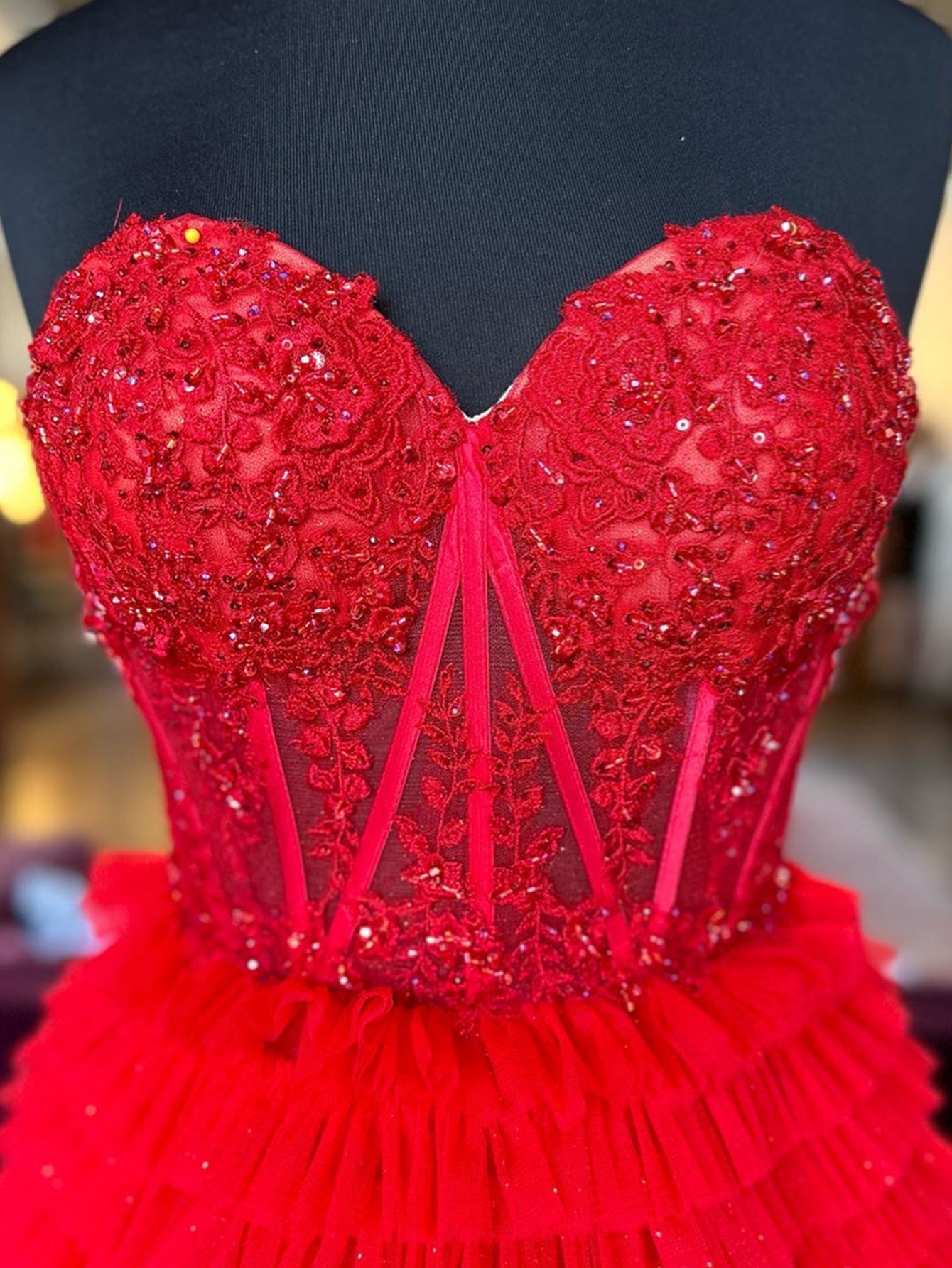 Roycebridal Adelyn | Langes Ballkleid aus Tüll mit Herzausschnitt in A-Linie