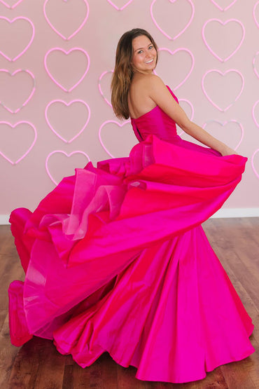 Roycebridal Sawyer | Robe de bal longue en satin sans bretelles, coupe trapèze