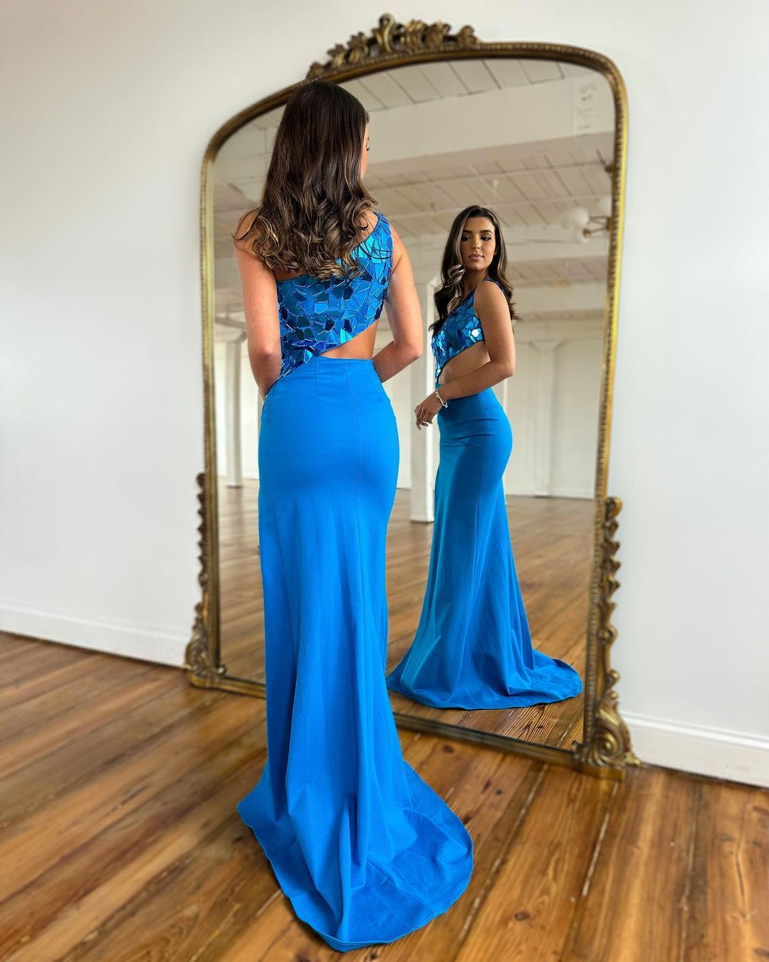 Roycebridal Ashley |Etuikleid mit One-Shoulder-Schnitt und Spiegelpailletten