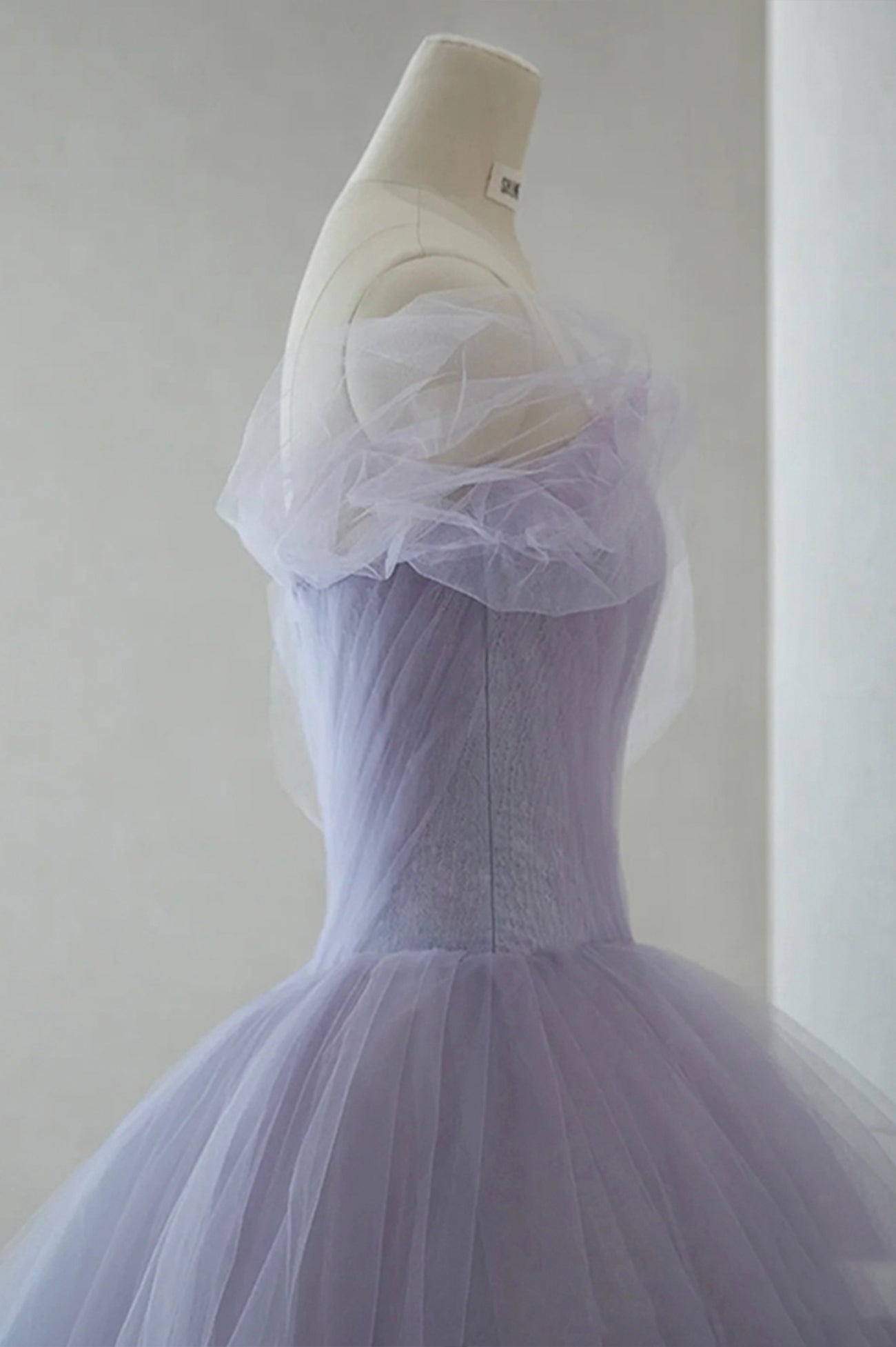 Roycebridal Kenna | Purple Tulle Short A-Line Prom Dress Cute Off the Shoulder Party Dress