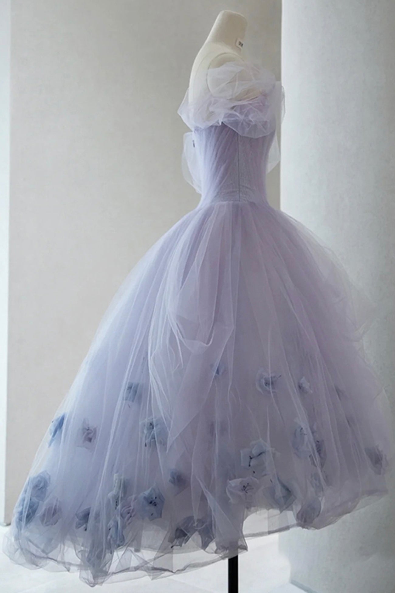 Roycebridal Kenna | Purple Tulle Short A-Line Prom Dress Cute Off the Shoulder Party Dress