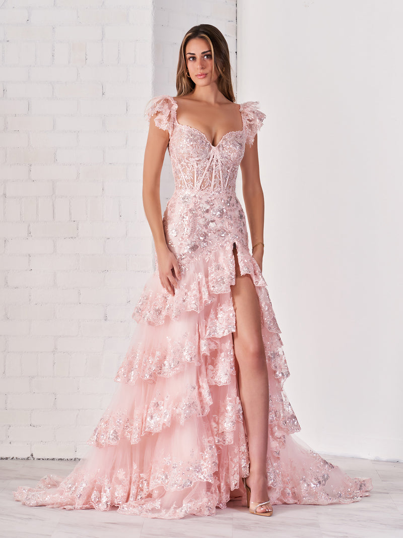 Roycebridal Kennedy | Schulterfreies, langes Ballkleid im Etui-Stil (Rücken mit Schnürung)