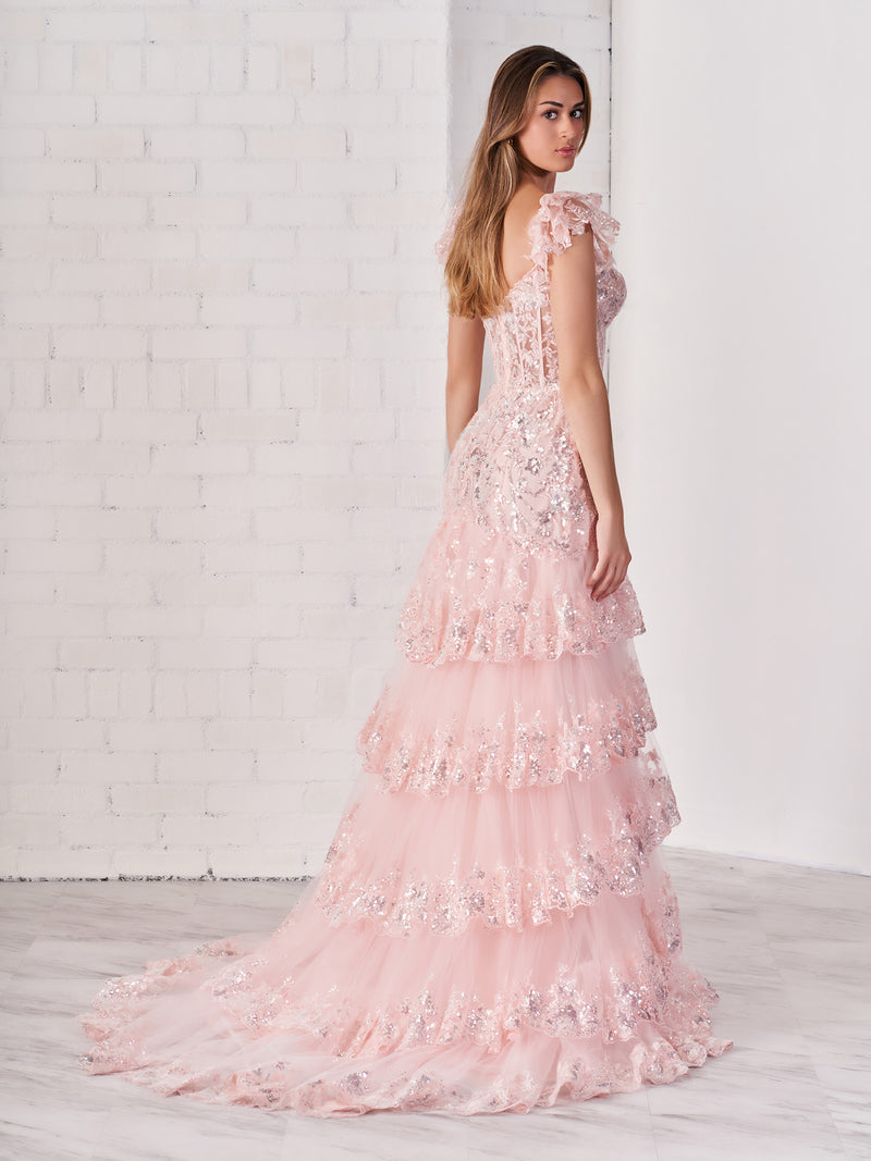 Roycebridal Kennedy | Schulterfreies, langes Ballkleid im Etui-Stil (Rücken mit Schnürung)