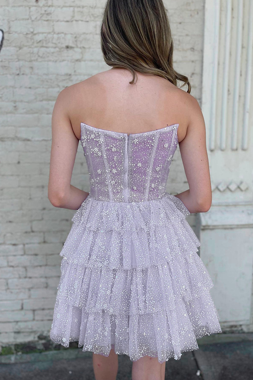Willow | Robe de soirée trapèze bustier à volants