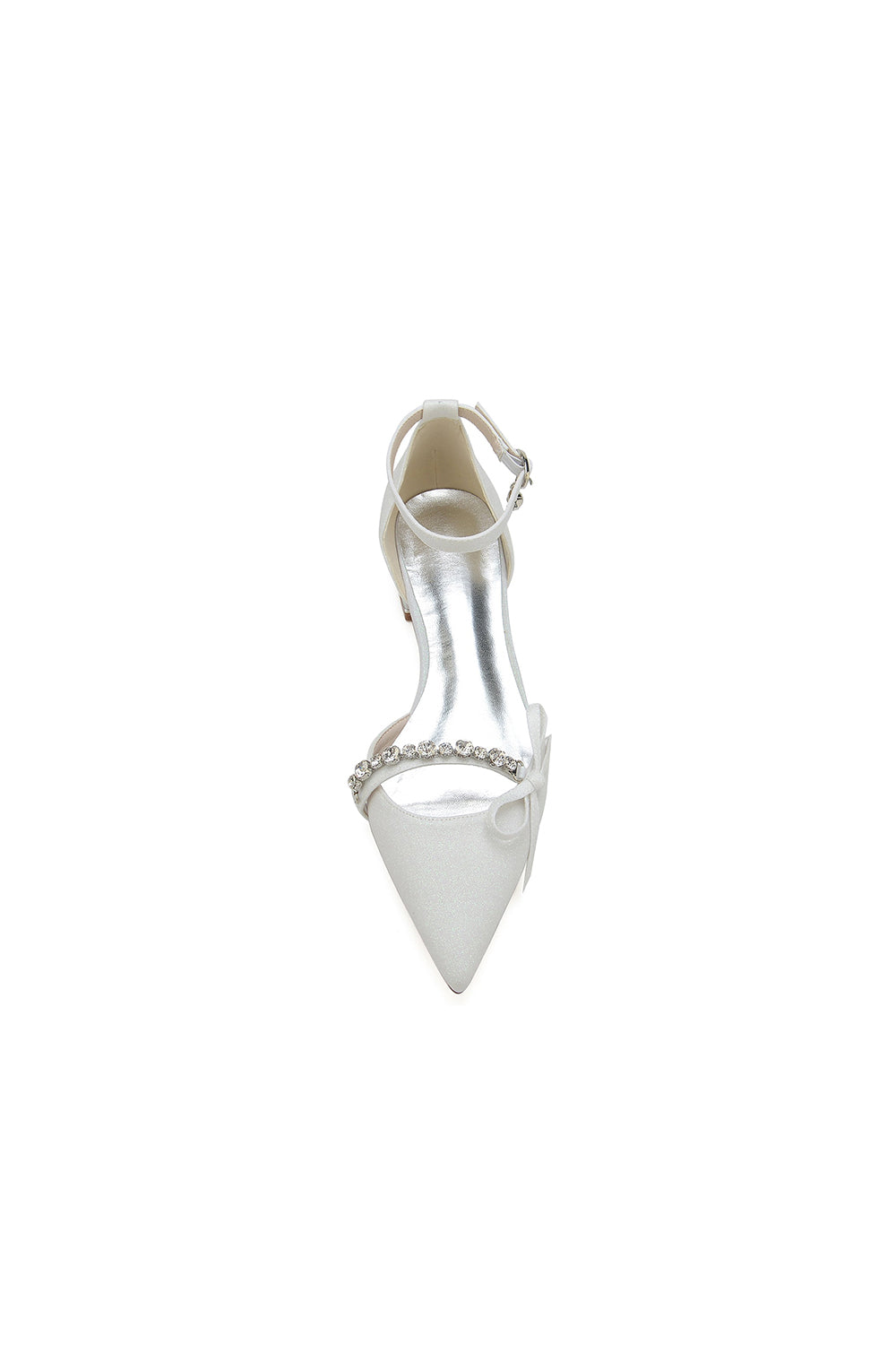 Escarpins à talons bas avec nœud papillon et bride en cristal