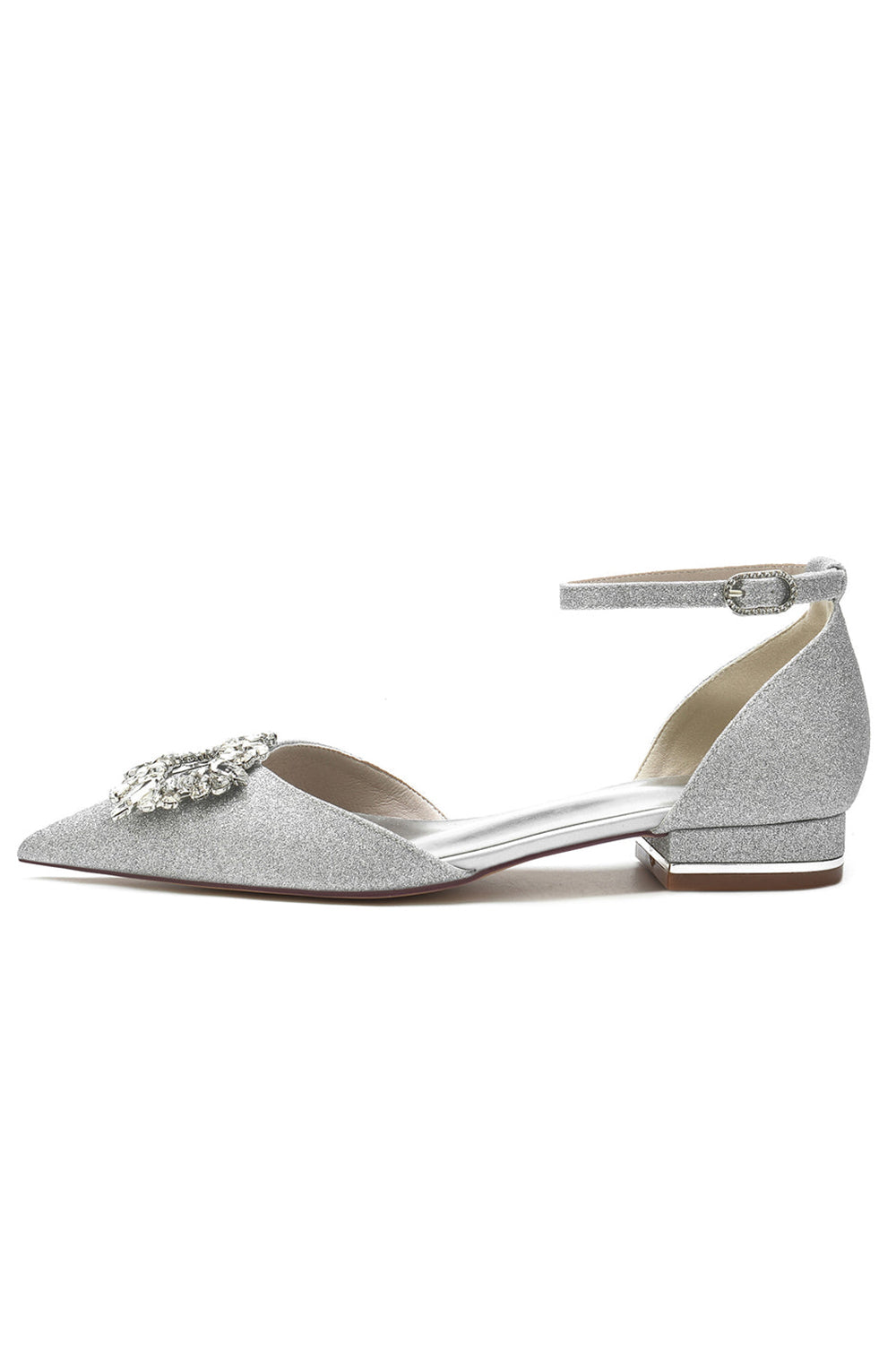 Talons bas en cristal scintillant