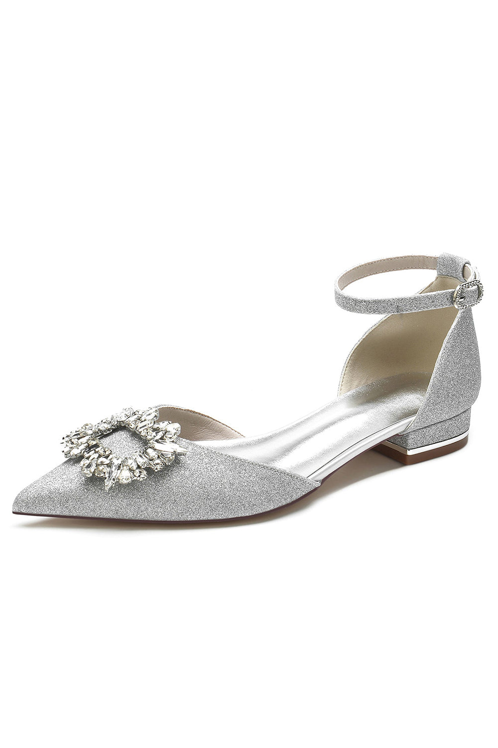 Talons bas en cristal scintillant