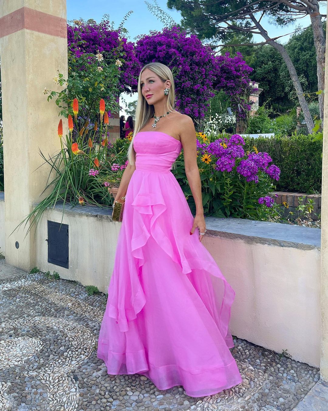Roycebridal Elisa | Hellrosa trägerloses A-Linien-Ballkleid aus Organza