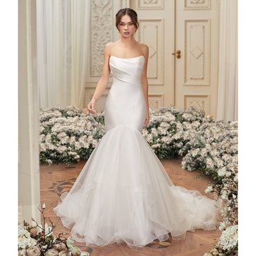Strapless Neck Sleeveless Blackless Button Satin Mermaid Gothic Black Wedding Dress