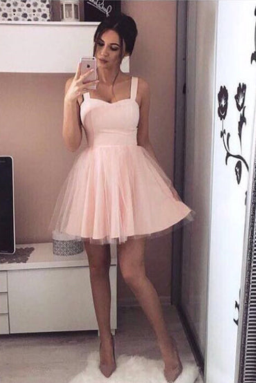 Robe de soirée courte trapèze sans manches à bretelles en cœur
