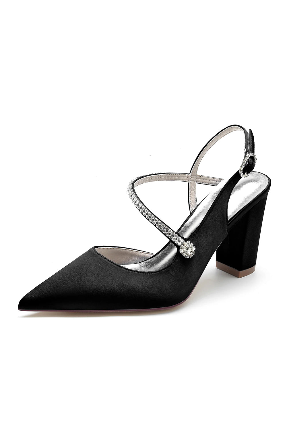Sandales à talons carrés et brides en strass