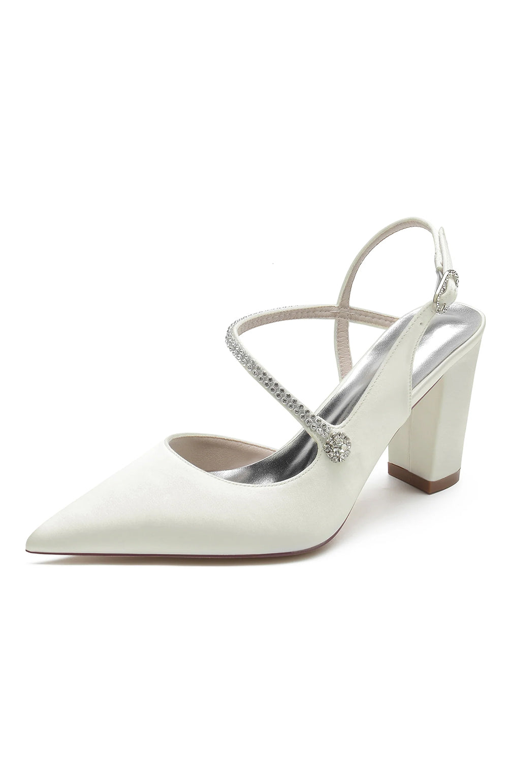 Sandales à talons carrés et brides en strass
