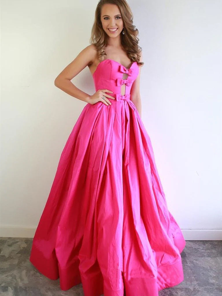 Roycebridal Sloane | Schickes A-Linien-Ballkleid mit Herzausschnitt in Fuchsie, Satin, Ballkleid, Abendkleid