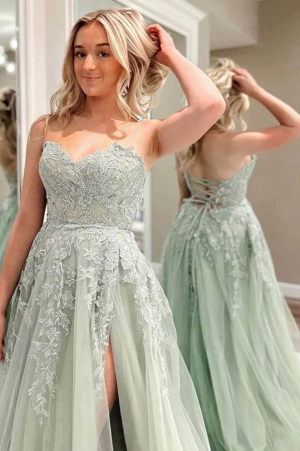 Evening Dresses Sage Green Beaded Dress Roycebridal Beulah A-Line Sweetheart Sage Green Tulle Lace Long Prom ROYCEBRIDAL OFFICIAL STORE Evening Dresses Sage Green Beaded Dress Roycebridal Beulah A-Line Sweetheart Sage Green Tulle Lace Long Prom ROYCEBRIDAL OFFICIAL STORE