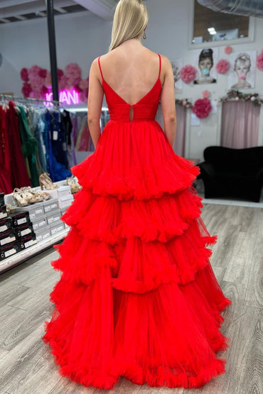 Roycebridal Skye | A-Linien-Ballkleid aus Tüll mit V-Ausschnitt und gestuften Rüschen