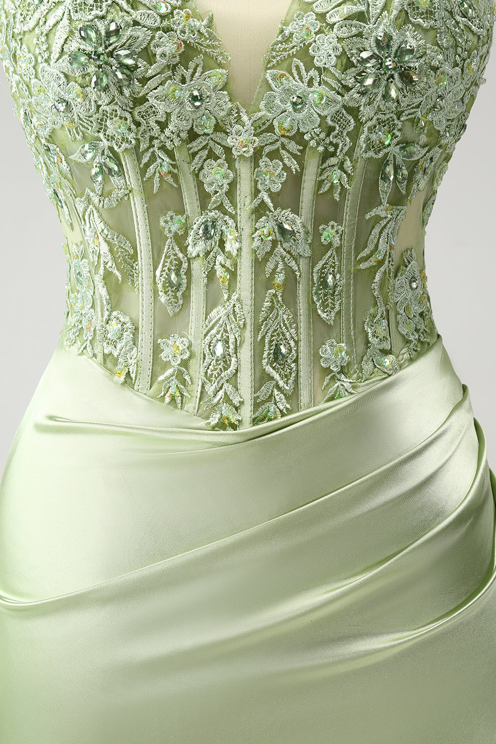 Stylish Green Sheath Criss Cross Back Corset Short Homecoming Dress with Appliques