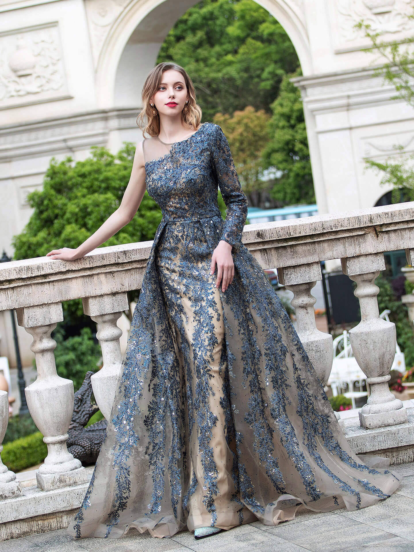 Roycebridal A-Linie Mode Formale Abendkleider Asymmetrische Eine Schulter Ärmellos Bodenlang