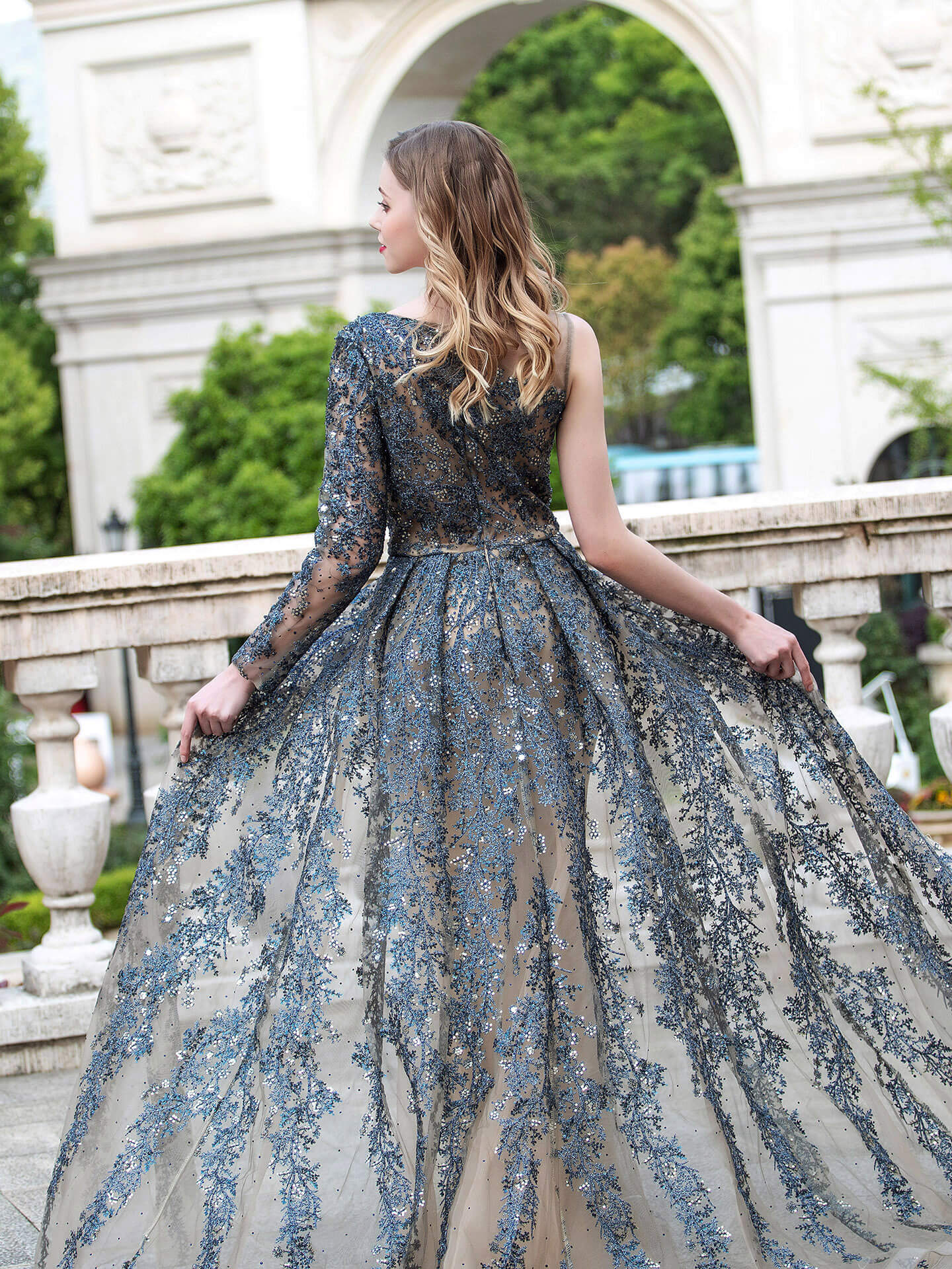 Roycebridal A-Linie Mode Formale Abendkleider Asymmetrische Eine Schulter Ärmellos Bodenlang