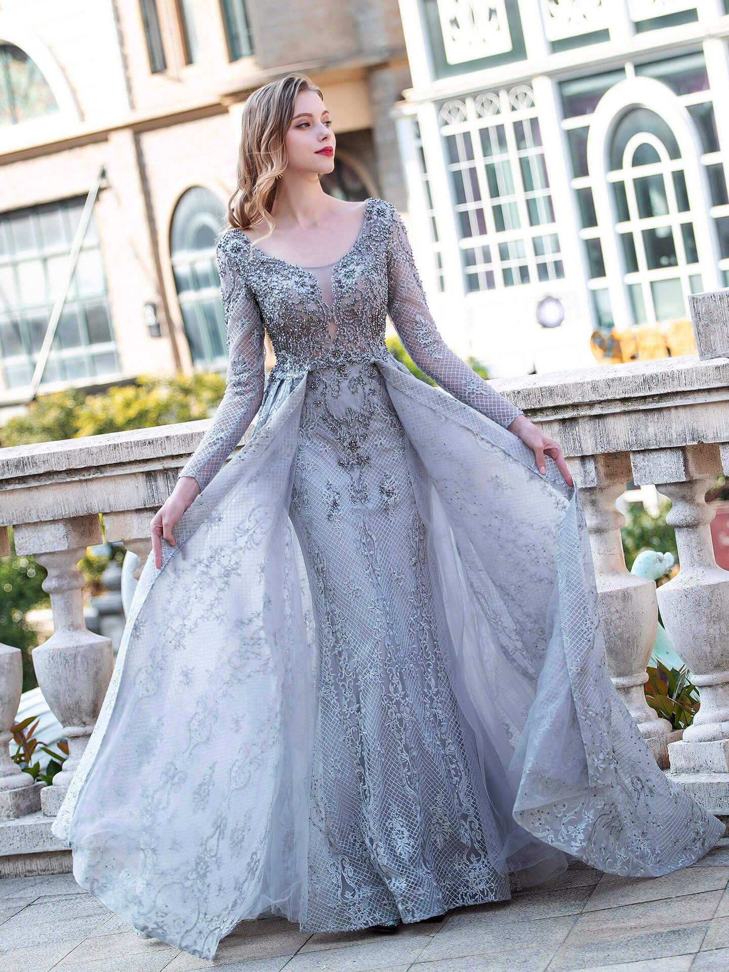 Roycebridal Roycebridal Meerjungfrau/Trompete Mode Formelle Abendkleider Langarm Bodenlangen Ballkleider