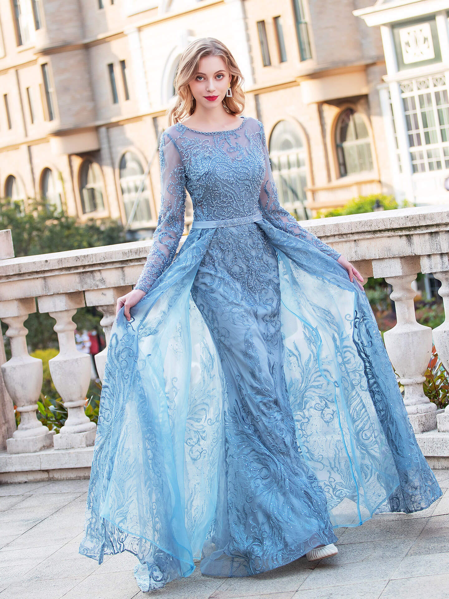 Roycebridal Roycebridal Meerjungfrau/Trompete Mode Formelle Abendkleider Langarm Bodenlangen Ballkleider