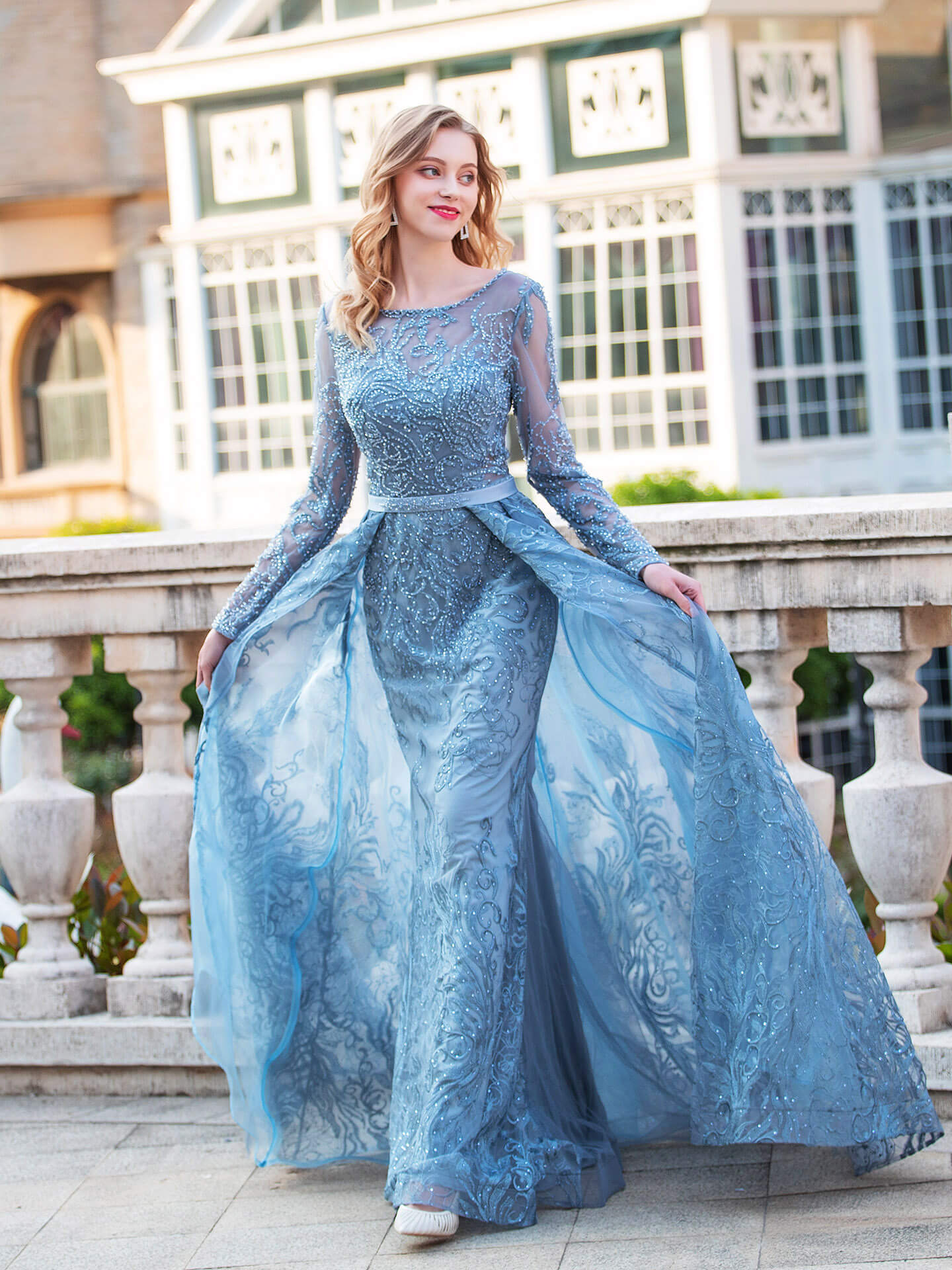 Roycebridal Roycebridal Meerjungfrau/Trompete Mode Formelle Abendkleider Langarm Bodenlangen Ballkleider