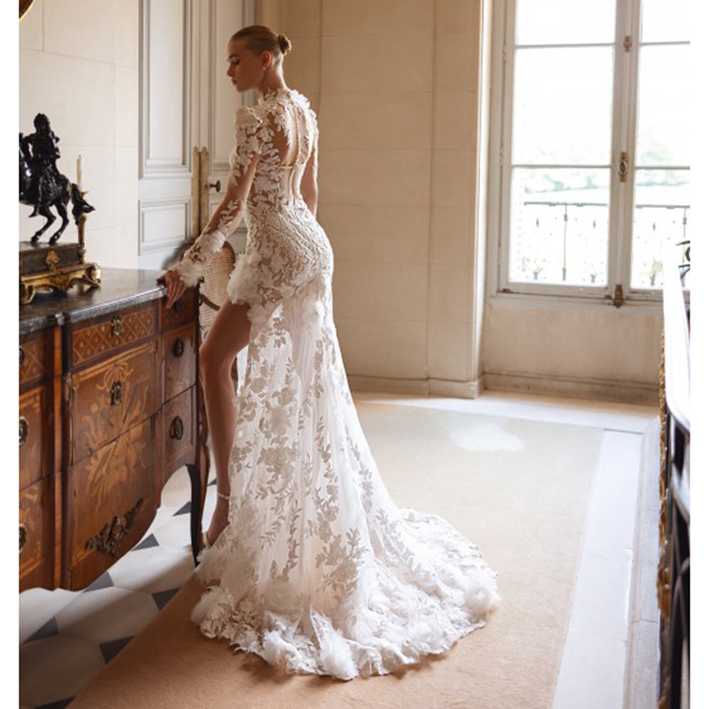 Sexy High Slit Sweetheart Wedding Dress