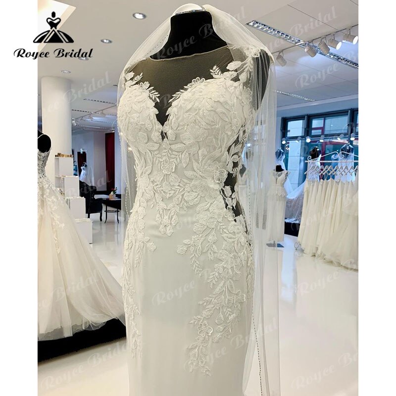 Roycebridal Backless Mermaid/Trumpet Boho Wedding Dress 2025 Robe Satin Elegant Bridal Boho Long Receiption Party Gowns New Mariage Cut-out