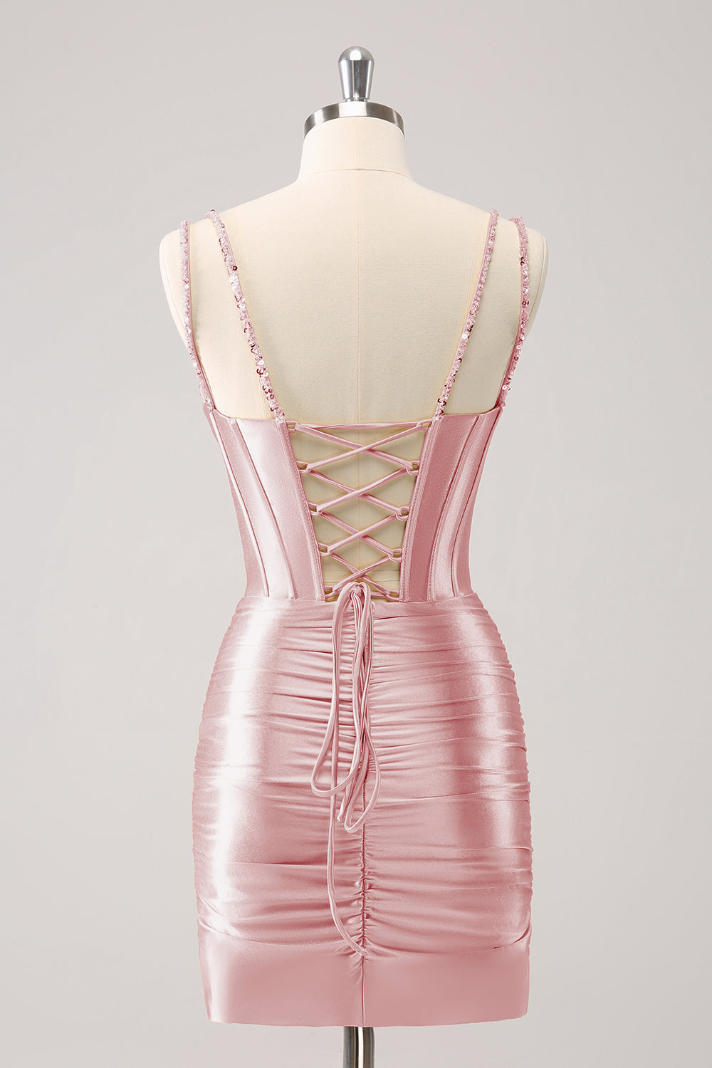 Gorgeous Golden Bodycon Corset Short Homecoming Dress with Sequins