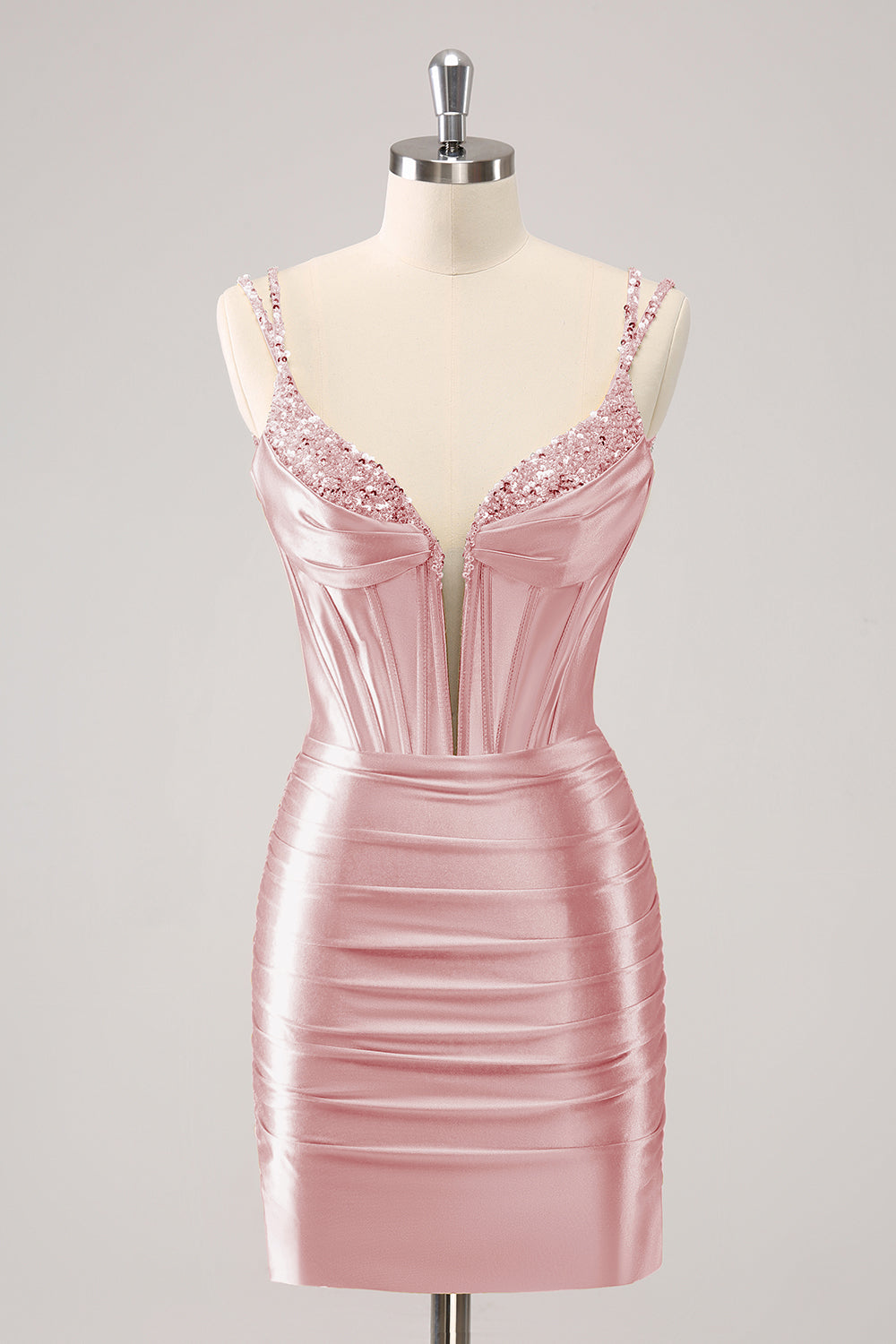 Gorgeous Golden Bodycon Corset Short Homecoming Dress with Sequins