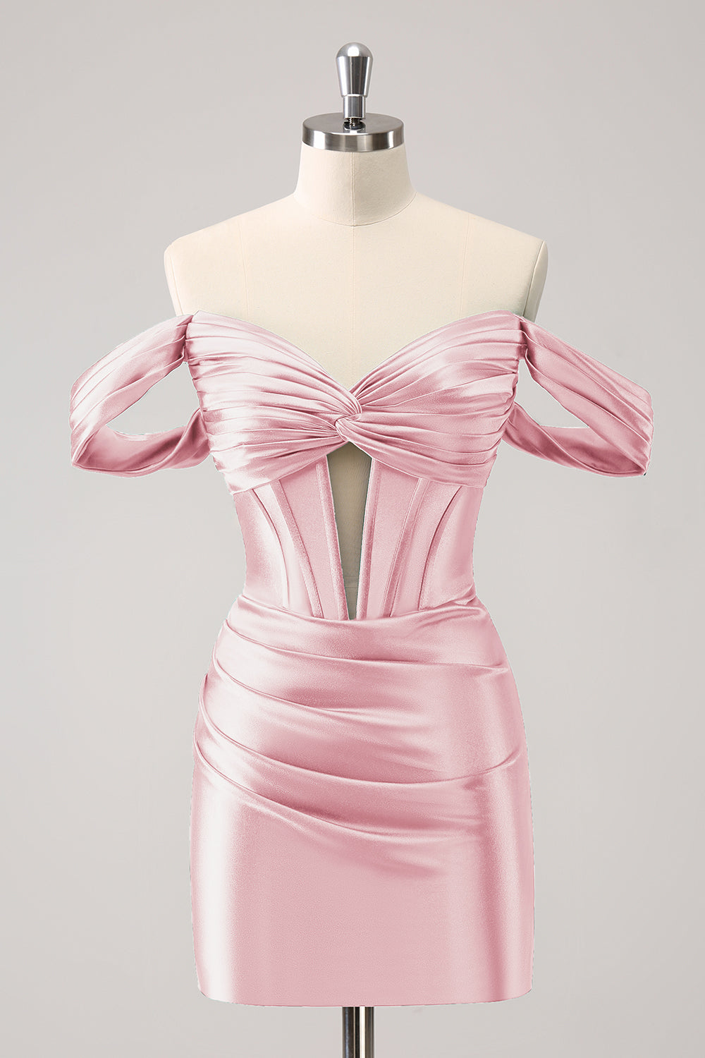 Stylish Fuchsia Bodycon Off The Shoulder Hollow Out Corset Short Homecoming Dress
