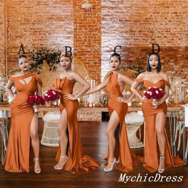 Roycebridal – Brautjungfernkleider in Orange, Satin, günstig, für Hochzeitsgäste