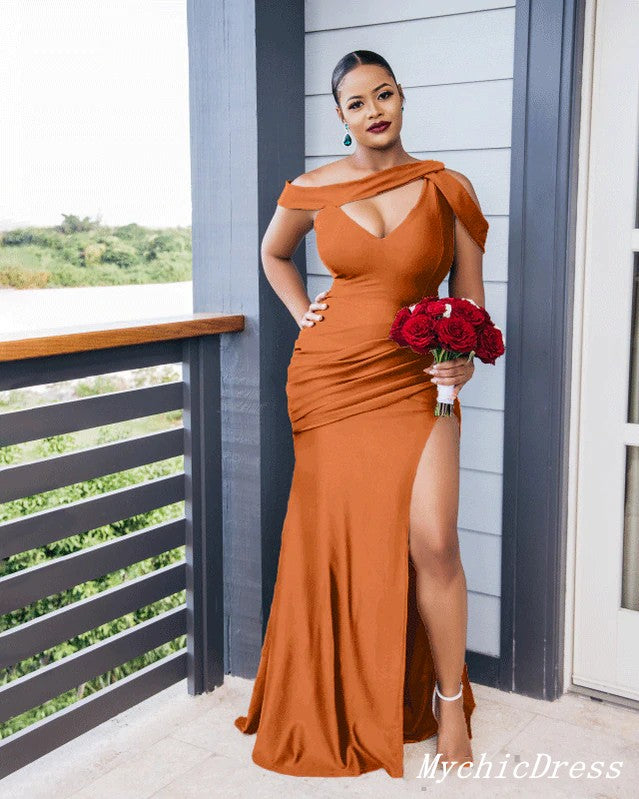 Roycebridal – Brautjungfernkleider in Orange, Satin, günstig, für Hochzeitsgäste