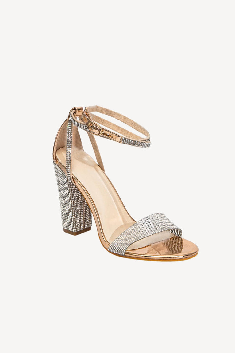 Sexy High Heel Sandalen mit Strasssteinen und einer Schnalle