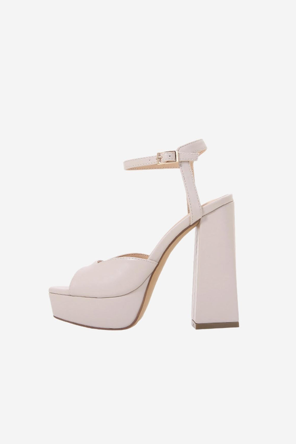Sandales à talons hauts épaisses roses à une bride