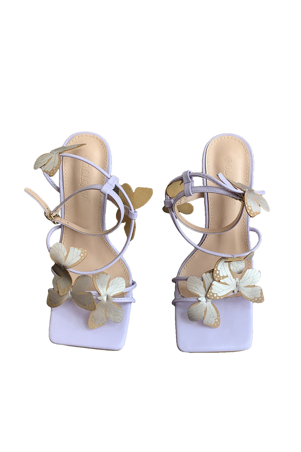 Talon aiguille haut papillon à brides croisées