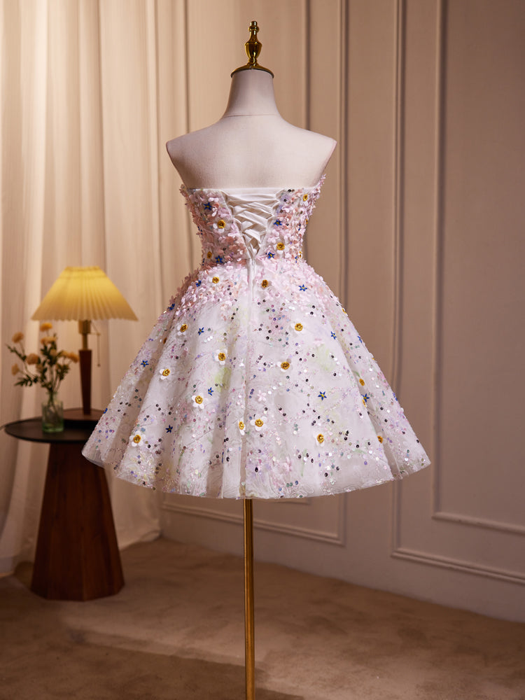 Robe de princesse en maille à fleurs et cœur