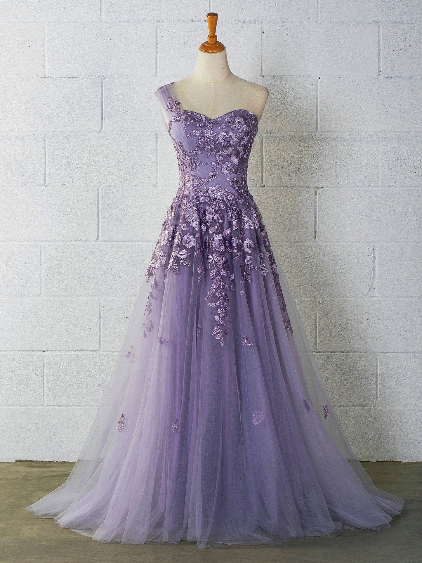 Roycebridal Sweet-Heart Tulle One Shoulder Floor Length Prom Dress