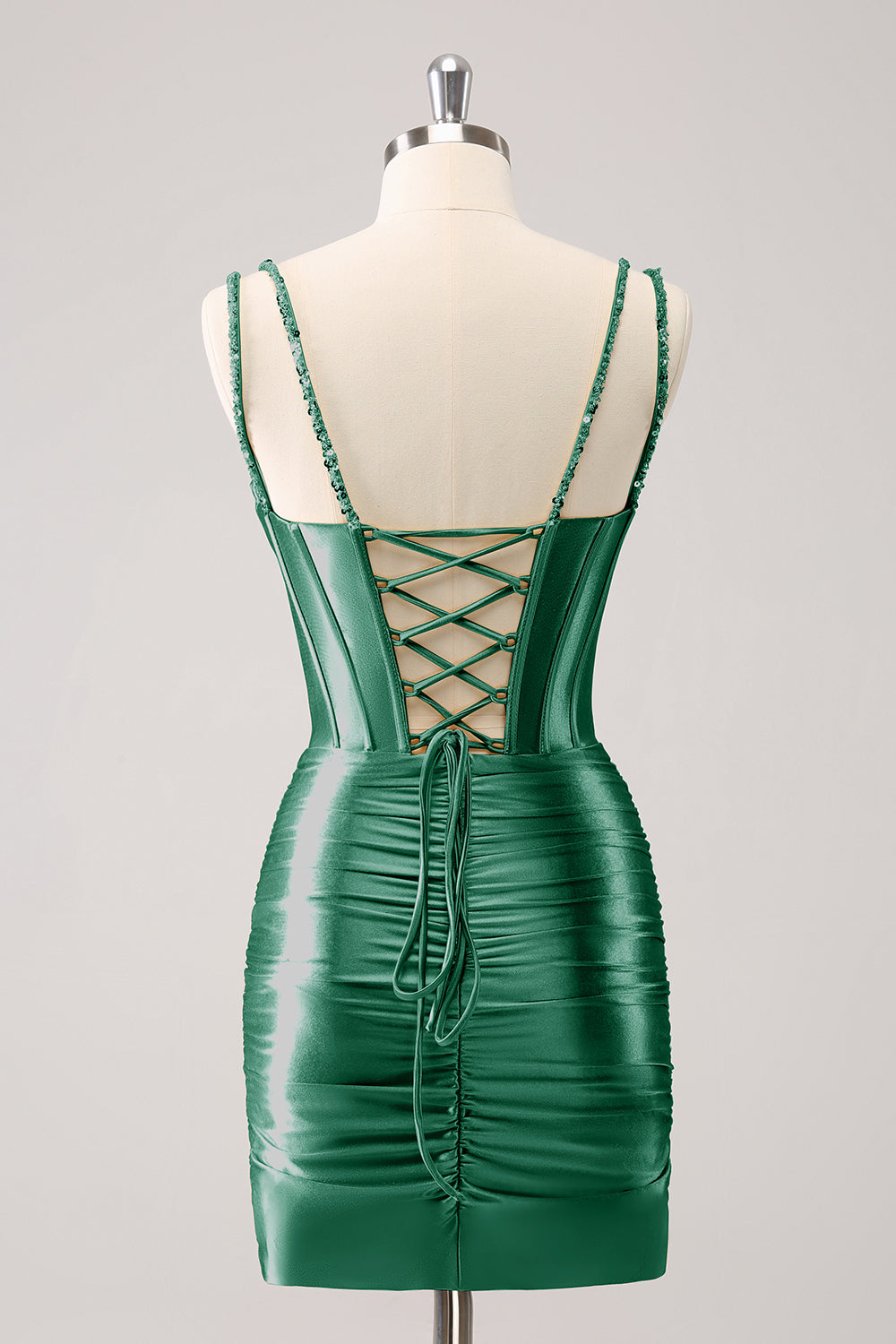 Gorgeous Golden Bodycon Corset Short Homecoming Dress with Sequins