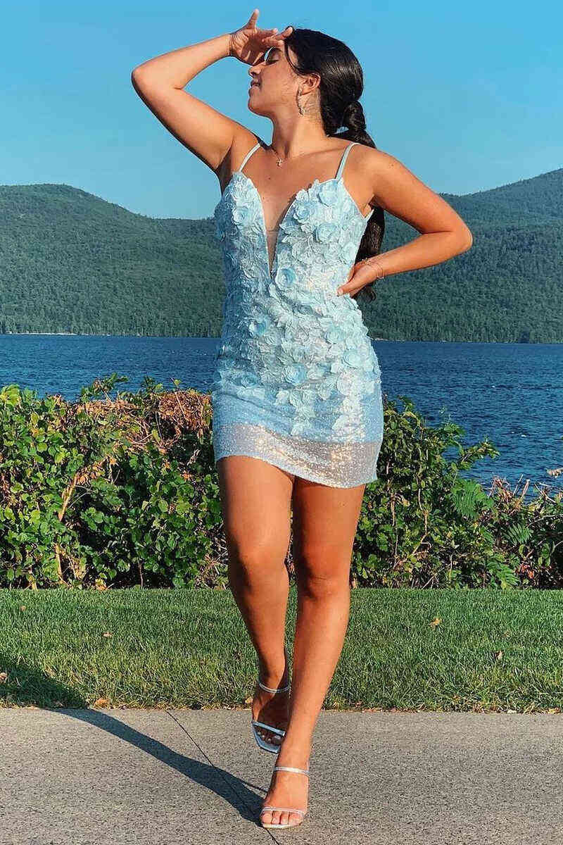 Francesca | Figurbetontes, rückenfreies Homecoming-Kleid mit Pailletten