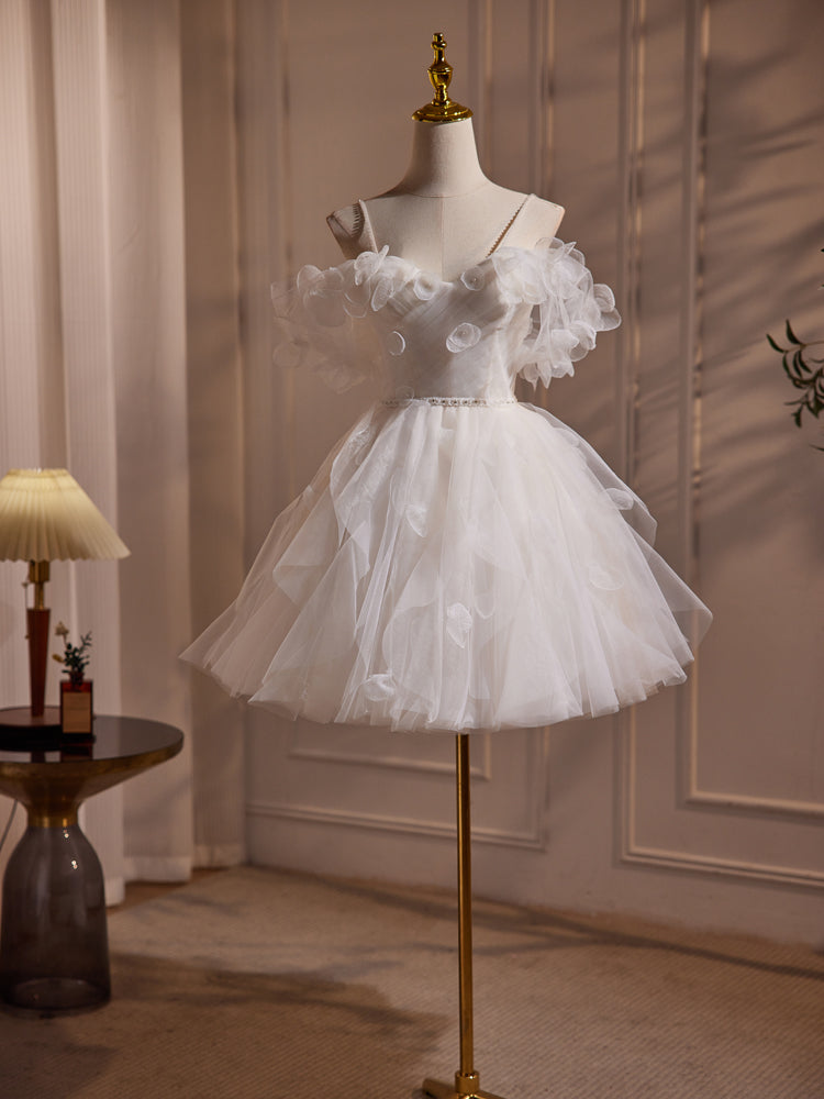 Fairy Off the Shoulder Flower Tüll Kurzes Homecoming-Kleid
