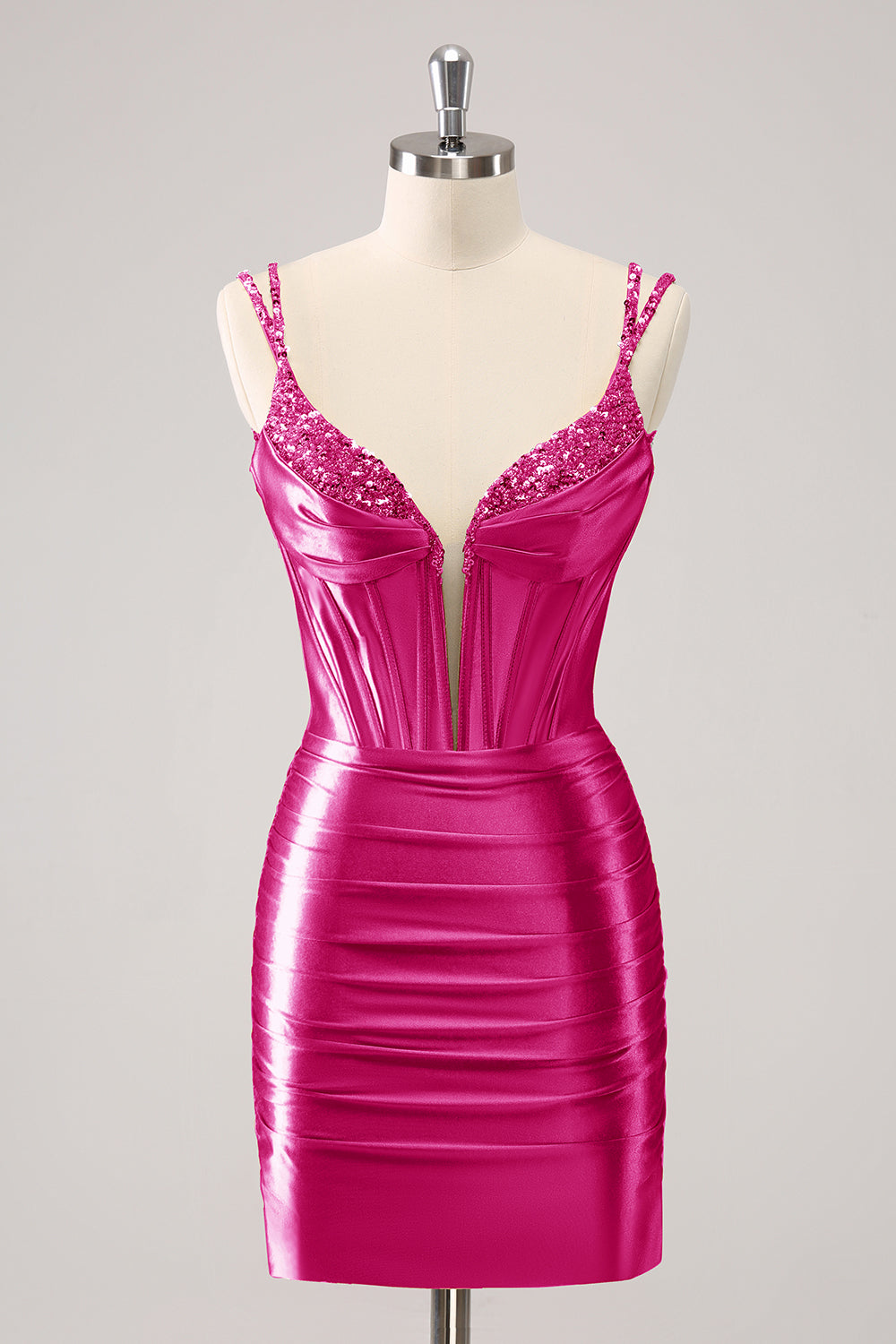 Gorgeous Golden Bodycon Corset Short Homecoming Dress with Sequins