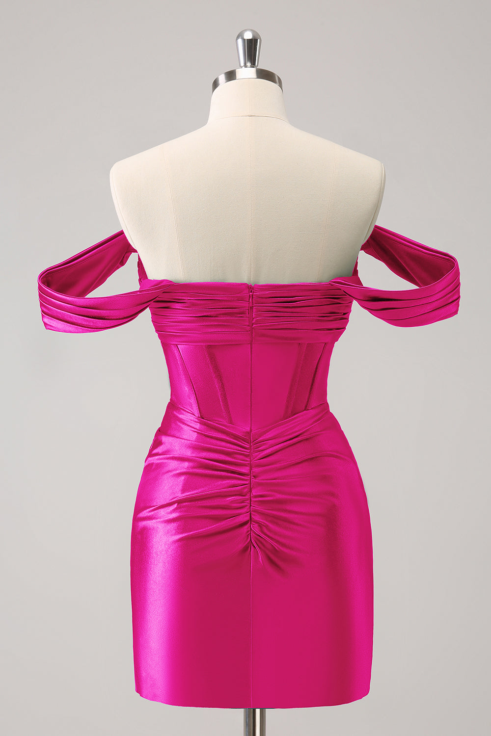 Stilvolles dunkelgrünes, figurbetontes, schulterfreies, ausgehöhltes Korsett-Kurzkleid für den Heimkehr