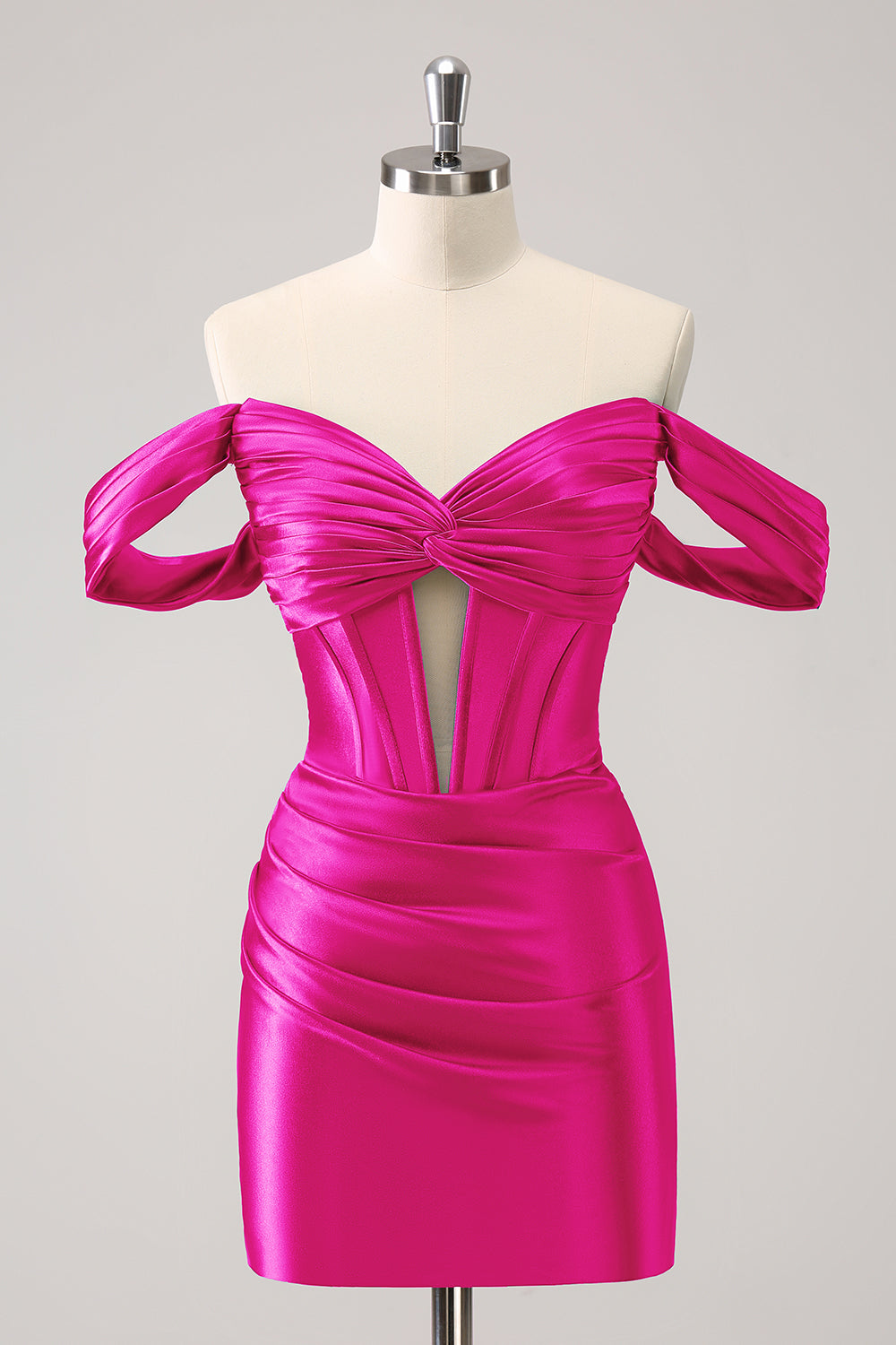 Stilvolles dunkelgrünes, figurbetontes, schulterfreies, ausgehöhltes Korsett-Kurzkleid für den Heimkehr