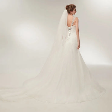 Roycemariée plage robes de mariée robe Noiva Simple blanc Tulle col en v robe de mariée robe de mariage vestido de noiva sereia