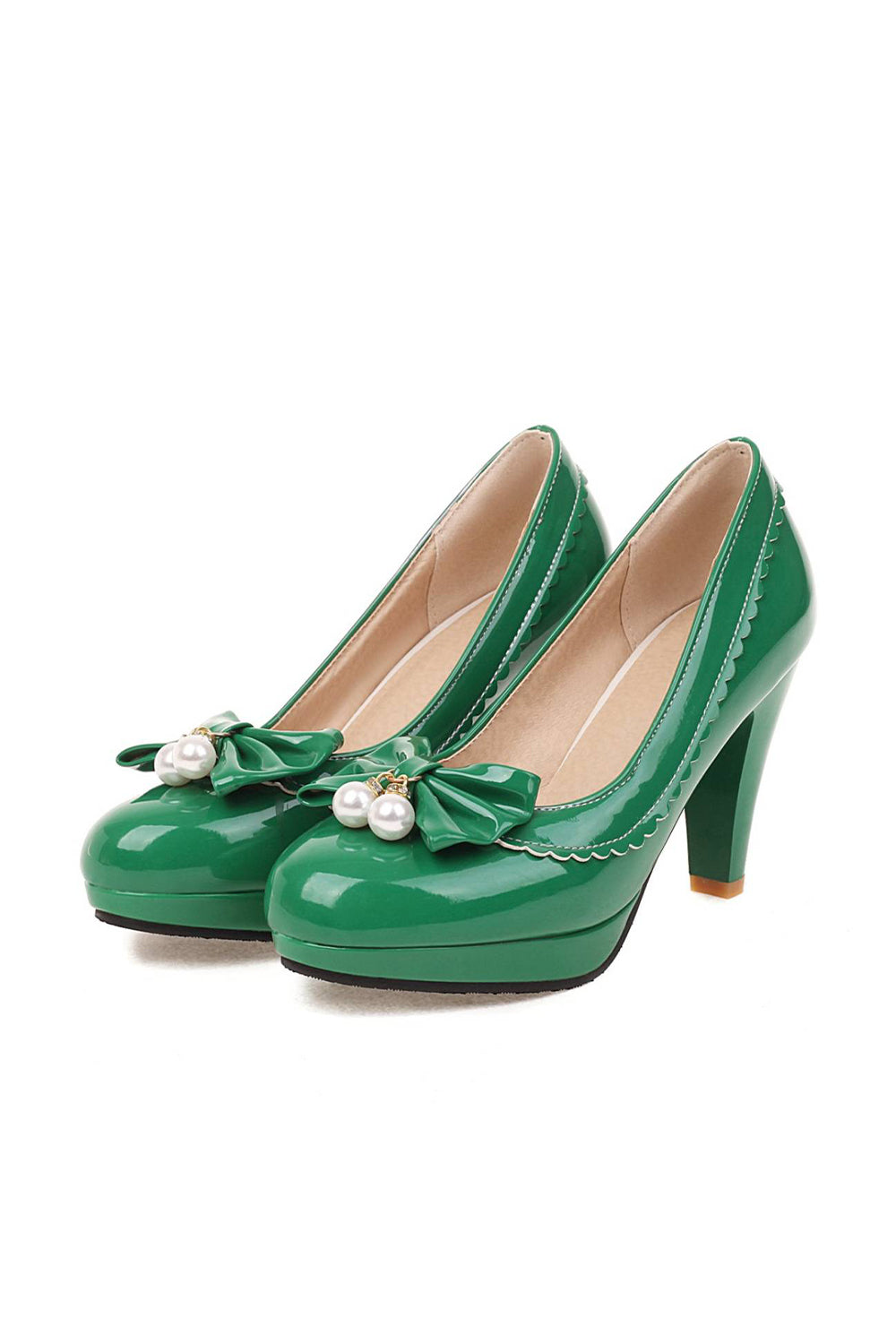 Chaussures à talons hauts Roycebridal Retro Bow Pearl