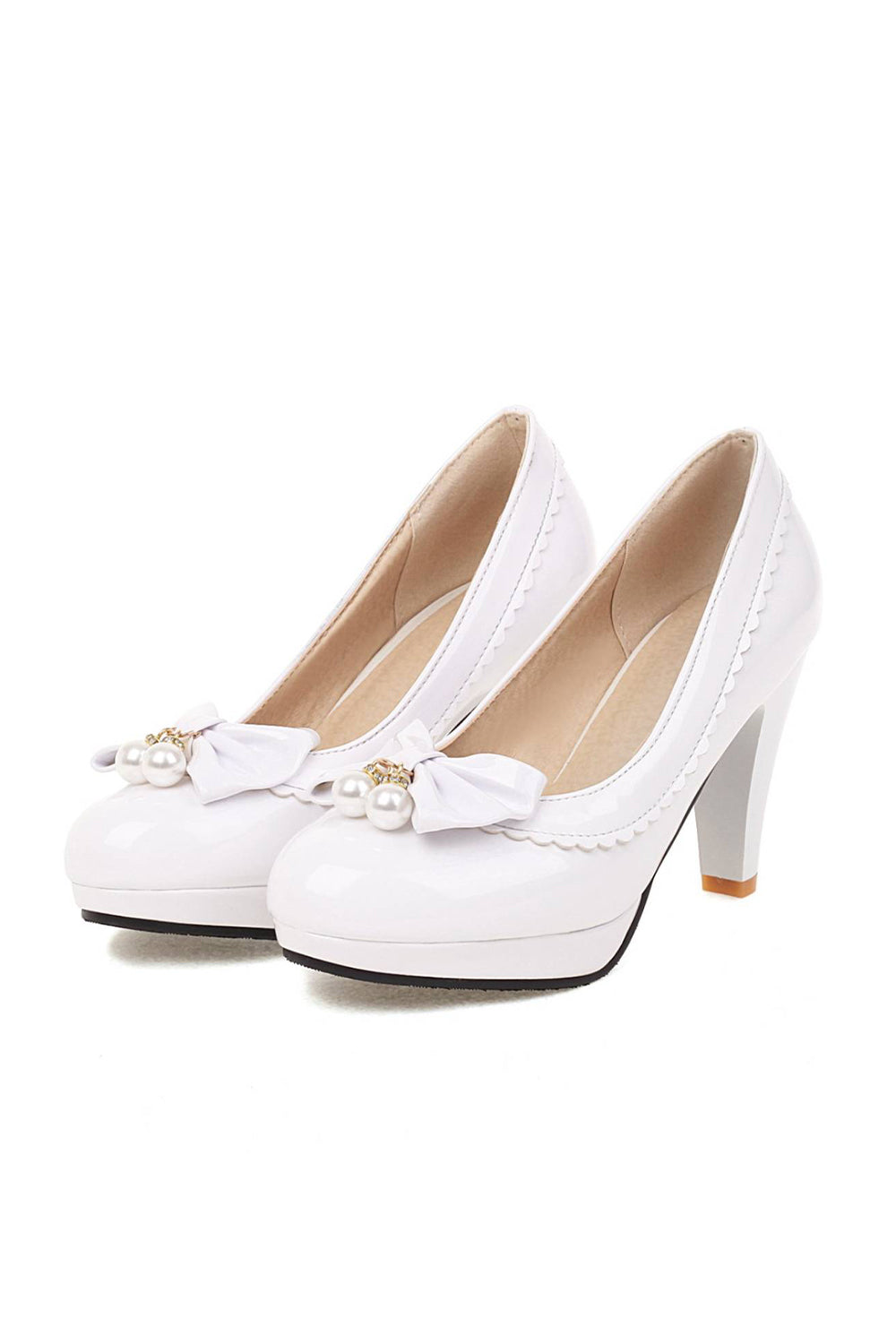Chaussures à talons hauts Roycebridal Retro Bow Pearl
