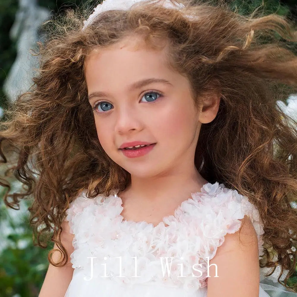 Roycebridal Luxury Dubai White Girl Dress Flowers Princess Baby Kids Wedding Birthday Party Evening Prom Gown Communion 2025 J192