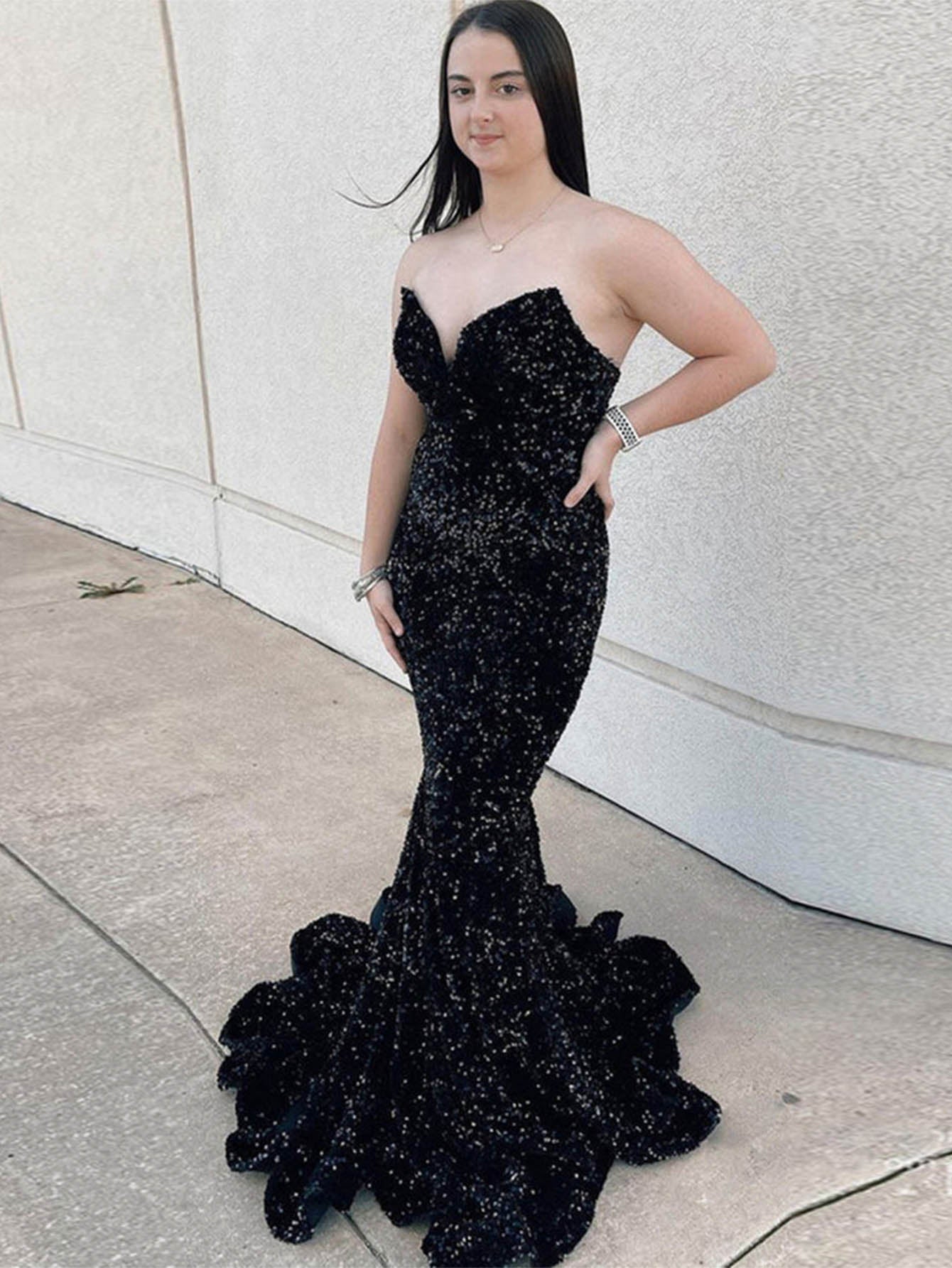 Roycebridal LAURYN | MEERJUNGFRAUEN-BALLKLEID MIT HERZAUSSCHNITT UND PAILLETTEN